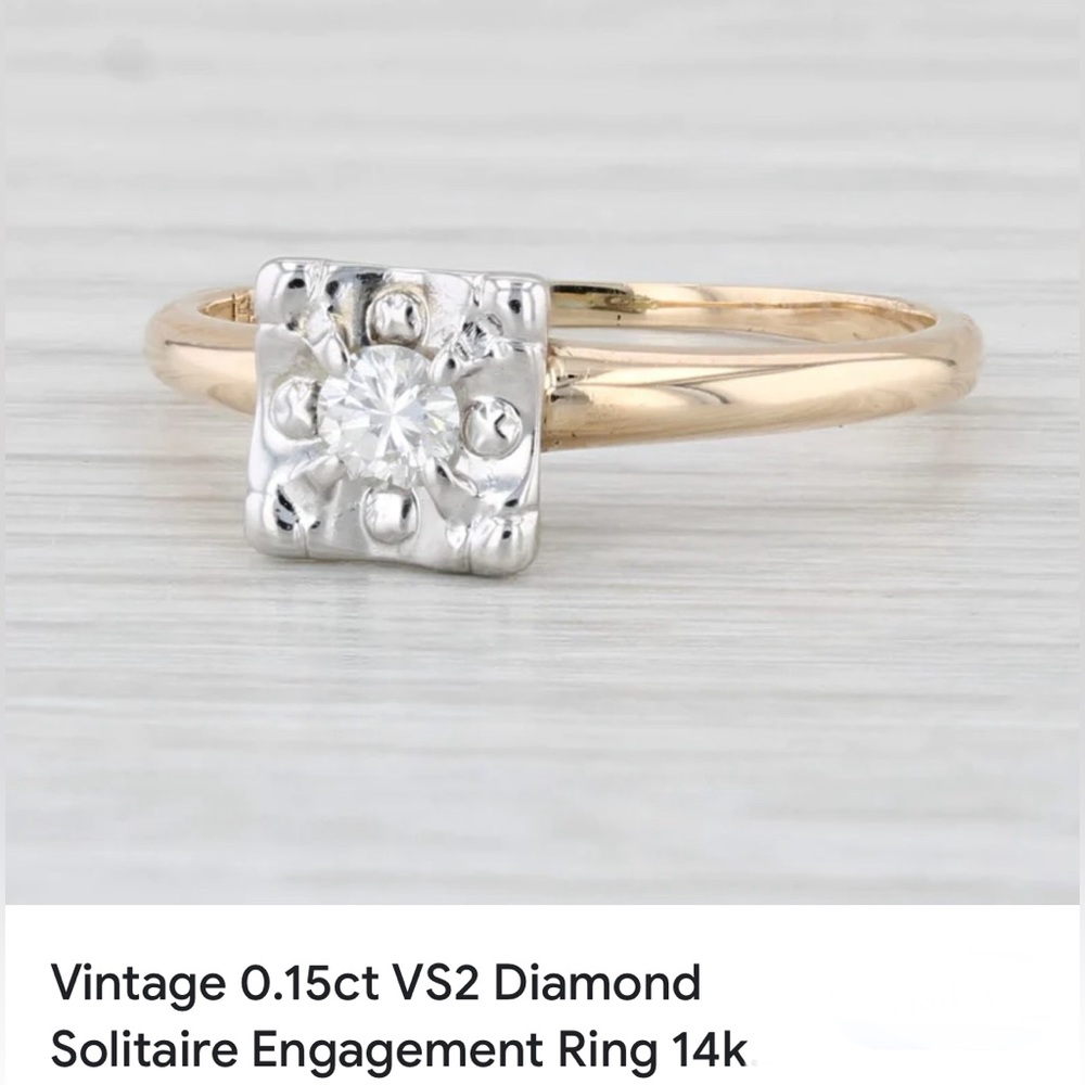 14 carat gold size 7 engagement ring
